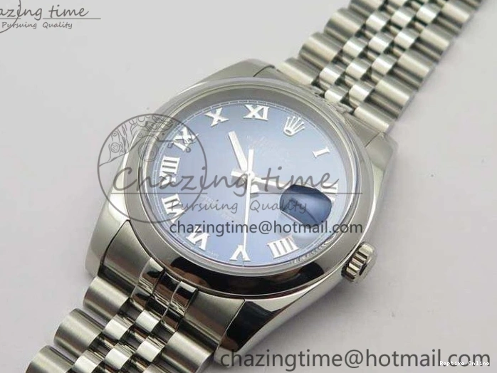 0201 DateJust 36mm SS 116200 ARF 1:1 Best Edition Blue Roman Dial On 904L SS Jubilee Bracelet SA GoodFit 3520
